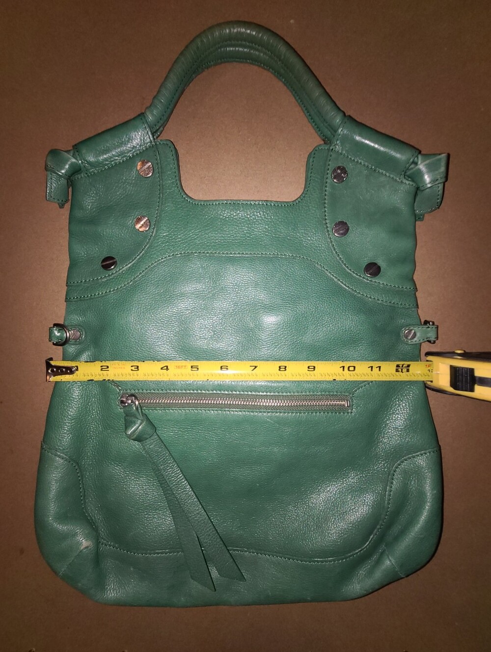 Foley + Corinna Green Leather Shoulder Tote - Picture 15 of 16